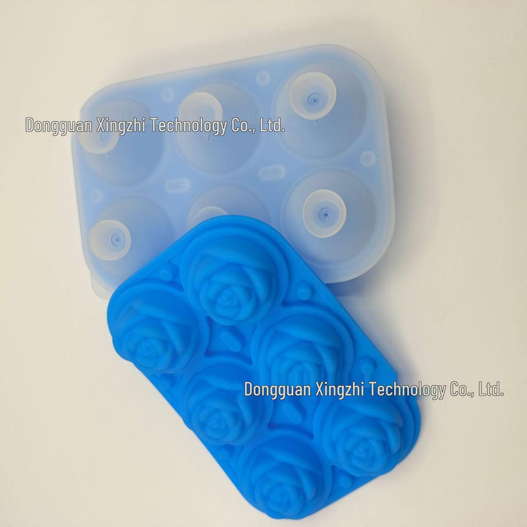 6-Cavity Rose Ice Cube Tray - Leak-Proof Silicone Mold for DIY Whiskey Ice Cubes