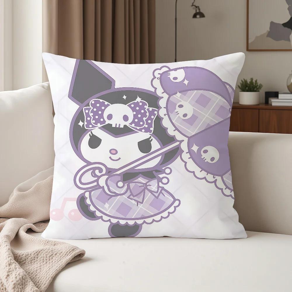 Cartoon Cute K-Kuromi Pillow Case Suitable For Bedrooms Living Rooms Cars Home Decoration