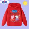 2026 New Peppa Pig children's hooded sweatshirt with cartoon print, boys' sports shirt, girls' casual top, children's clothing