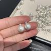 French s9Pure Silver Princess Diana Style Pearl Earrings for Women, with High-luster Zirconia, Elegant and Unique, with a High-end Feel, Simple and