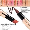 2IN1 Tapered Gradient Lip Liner & Lipstick Pen Long Lasting Waterproof Nude Matte Lip Contour Plumping Lipstick Non Stick Makeup