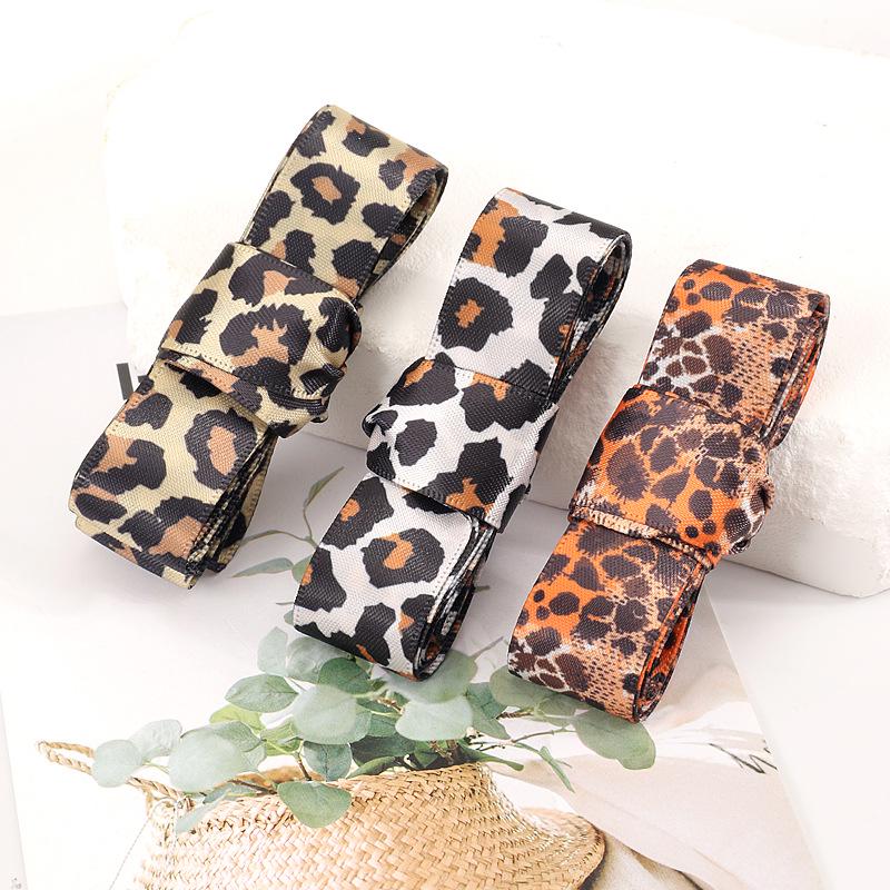 Personalized Leopard Print Satin Shoelaces 2cm - Wide Flat Laces for White Sneakers