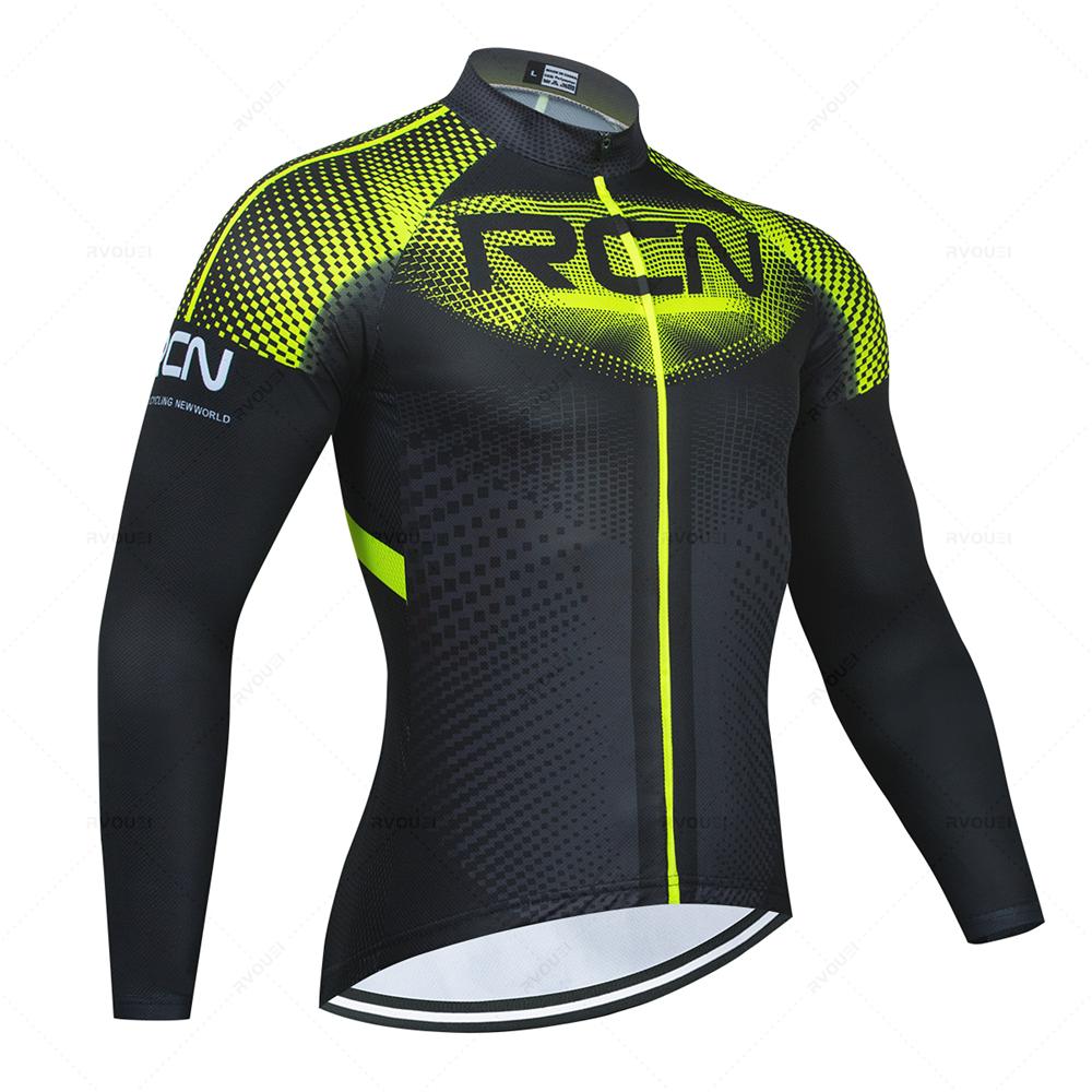 RCN Mens Autumn Long Sleeve New Racing MTB Spring Long Cycling Jersey Set Bike Cycling Bicycle Clothing Uniform Ropa Ciclismo
