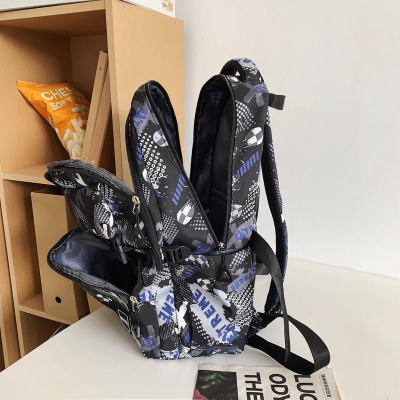 Women's Print Backpack Student Schoolbag Men's Large Capacity Travel Backpack