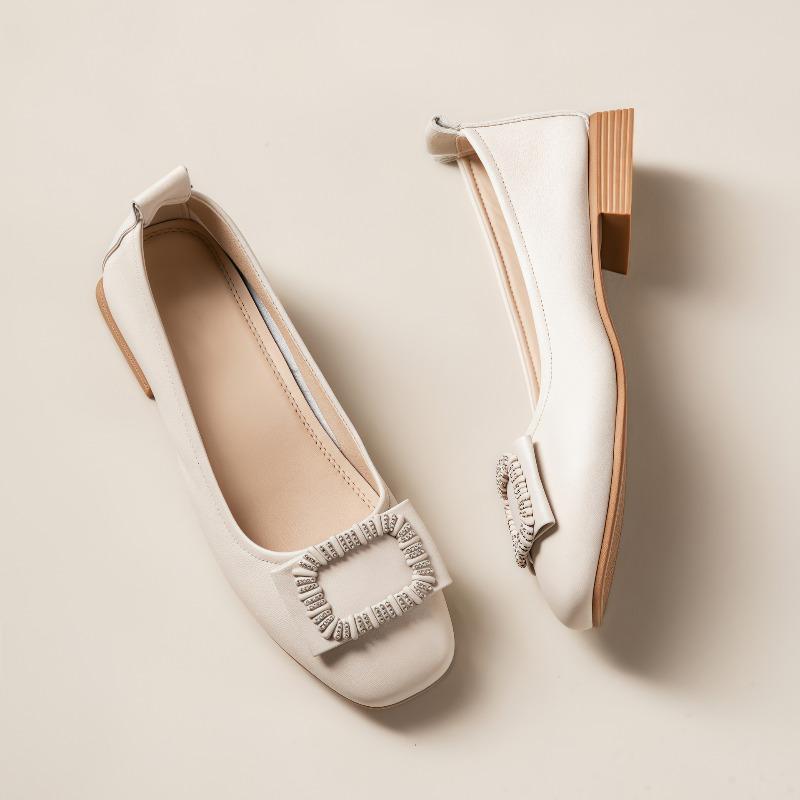 2026 Весенне-летняя обувь Женские балетки Слипоны для повседневной и офисной носки Черный Бежевый 40 бежевый 2890₽