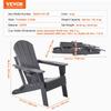 Adirondack Chair Plastic Set of 2 All-Weather Folding Fire Pit Gray