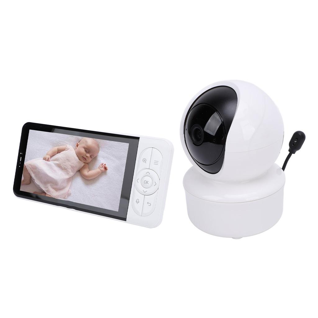 Infant Camera 5 Inch Display Two Way Talk Temperature Humidity Music Wireless Large Wide Angle
