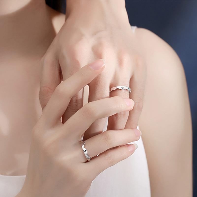 Couple Rings for Women Men Adjustable Couple Matching Promise Engagement Wedding Ring Set Friendship Rings Gift Jewelry