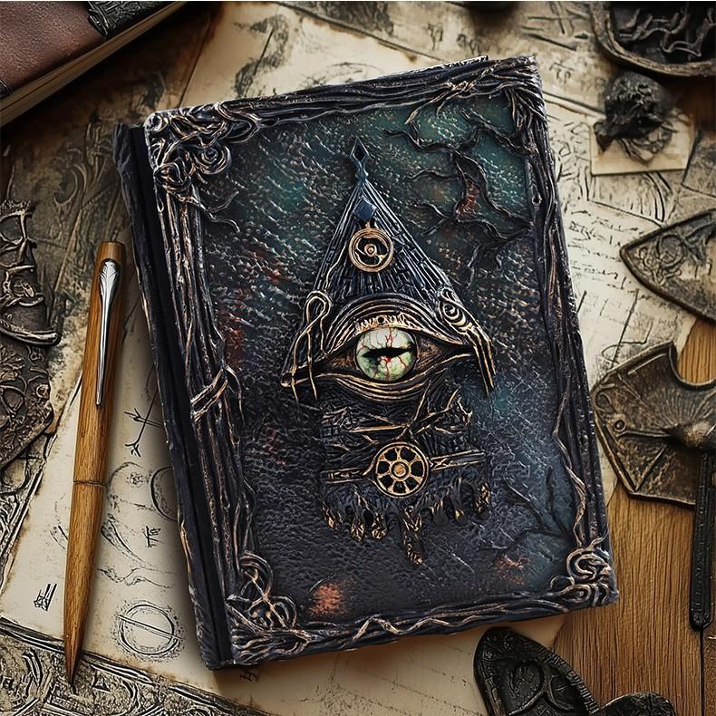 

Vintage Gothic Magic Notebook 3D Mystic Eye Design for Journaling Spellkeeping