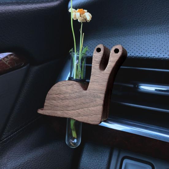 Car Air Outlet Decoration Artistic Flower Arranger Holder Universal Simple Installation Tube Vases with Magnet Stand Auto Interior Decor Accessory