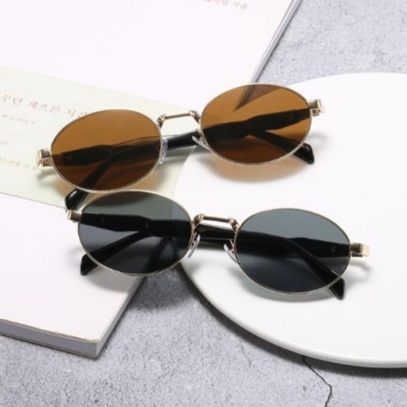 Steampunk Vintage Sunglasses Women UV400 Protection Metal Oval Frame Retro Shades Fashion Accessories