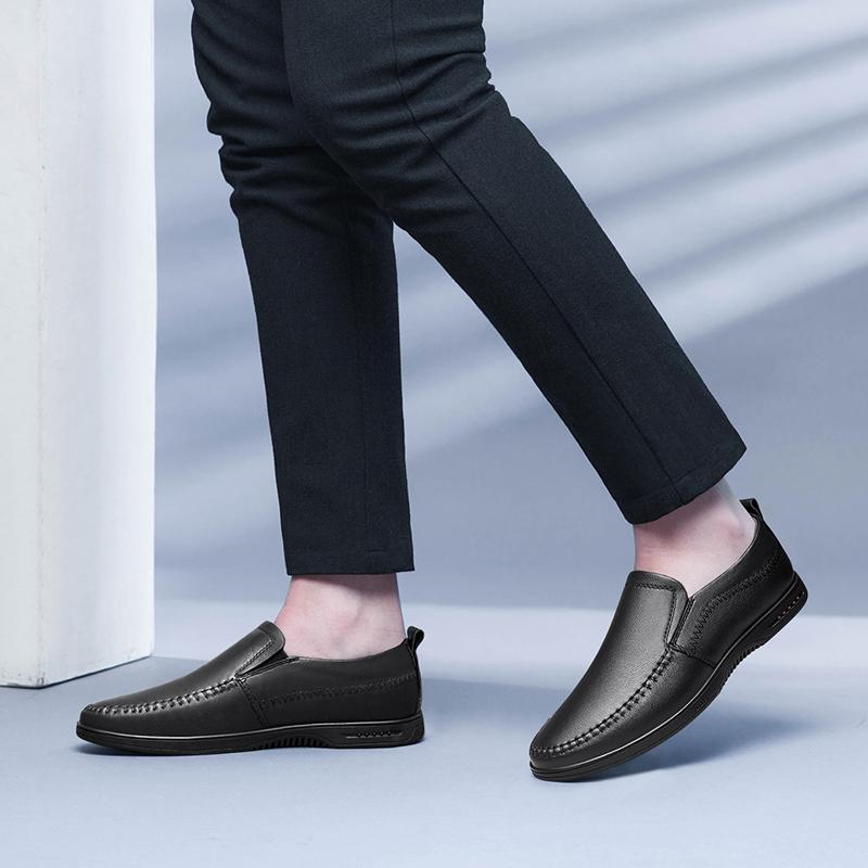 Fashion 2025 New Flats All-match Dresses Shoes Genuine Leather Fashion Men's Casual Footwear Fashion Loafers Brand Mens Business Shoes
