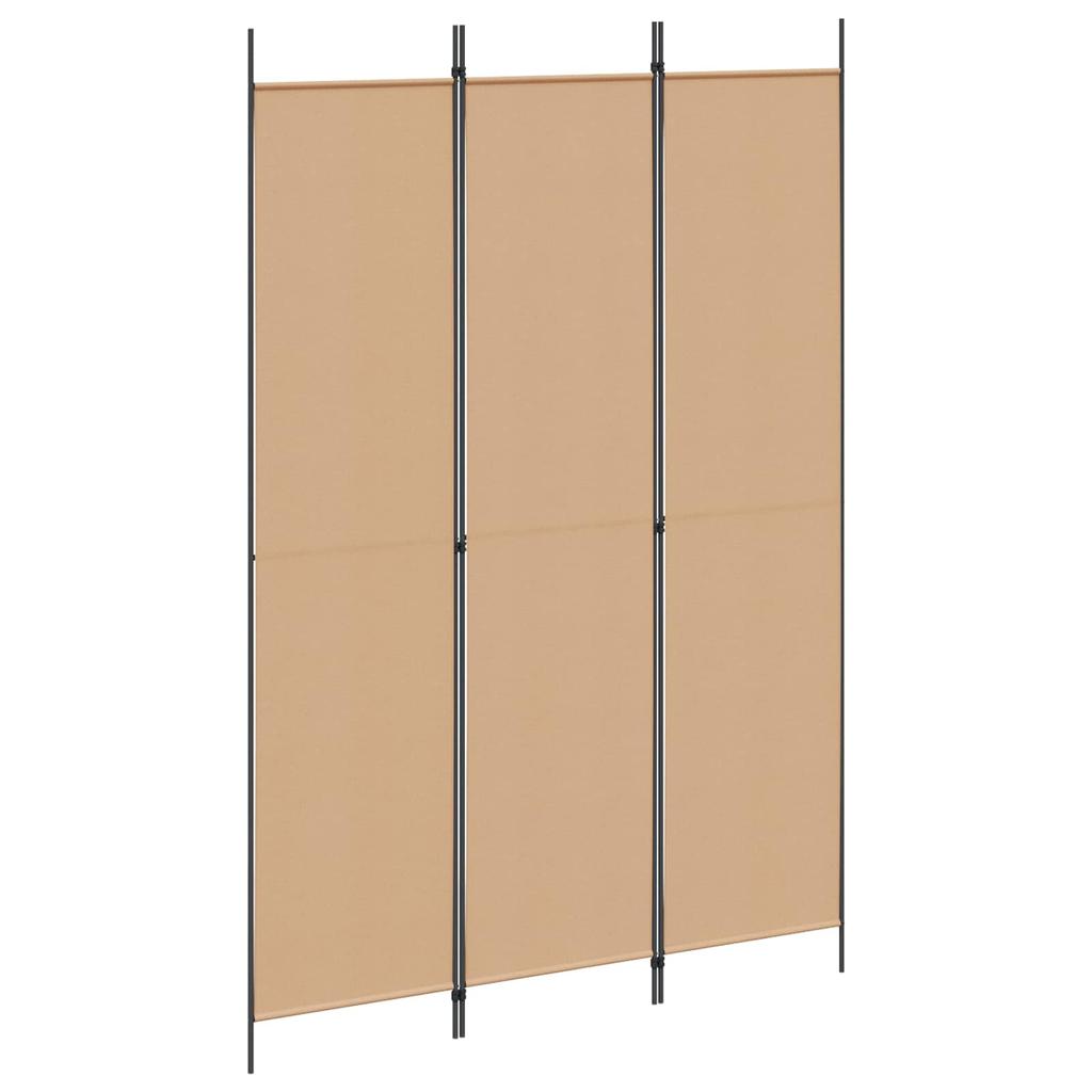3 Panel Room Divider Beige 150 X 220 Cm Fabric