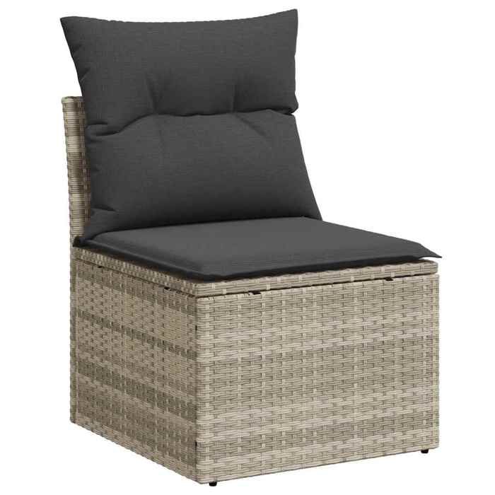 VidaXL Salon de Jardin avec Coussins 7 pcs, Canapés avec Dossier, Ensemble de Meubles, Mobilier de Terrasse Patio, Gris 3221671