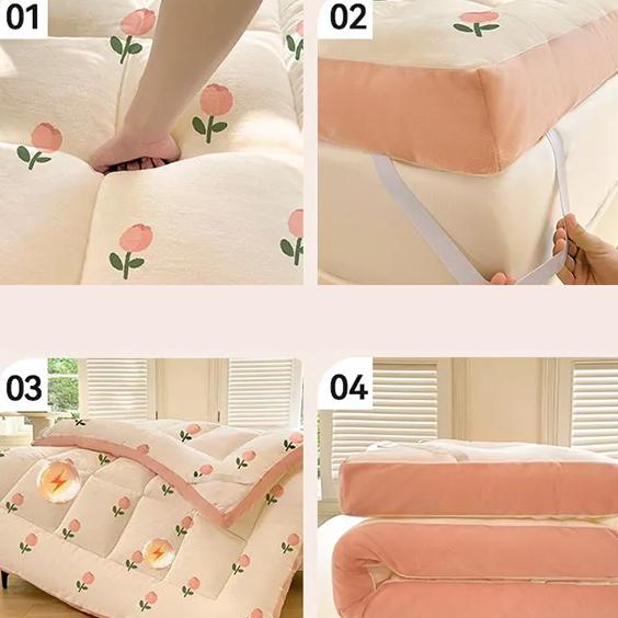 WTEMPO Printed Large Size Simple Retro Foldable Mattress Home Hotel Cushions Soft Tatami Mats Thickened Student Dormitory Mattresses