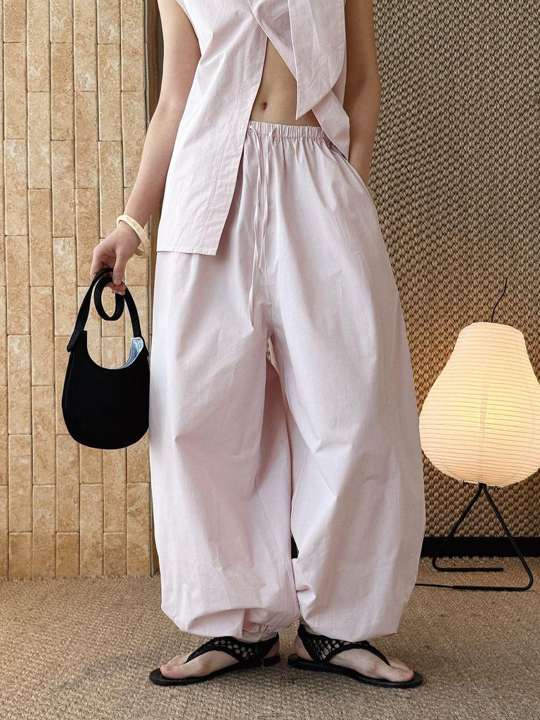 Xu Man Spring/Summer Fashionable INS Style Women's Balloon Cuff Joggers with Buttoned Ankles