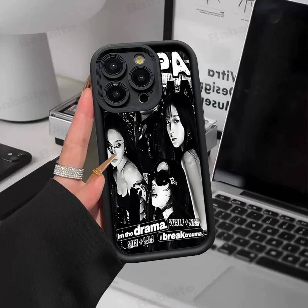 KPOP A-aespa Phone Case For IPhone 17 16 15 13 11 12 14 Pro Max Plus Silicone Cover Shell