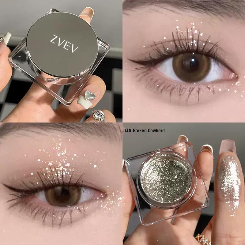 

ZVEV Shimmering Polarized Glitter Eyeshadow - Monochromatic Highlight, Internet Celebrity Style