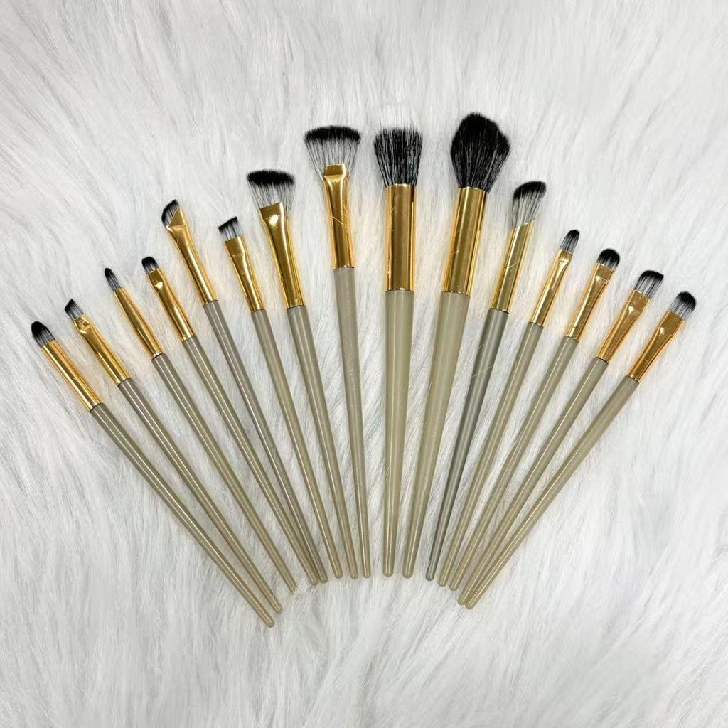 13-Piece Gilded Makeup Brush Set: Soft Hair Eye & Eyeshadow Brushes