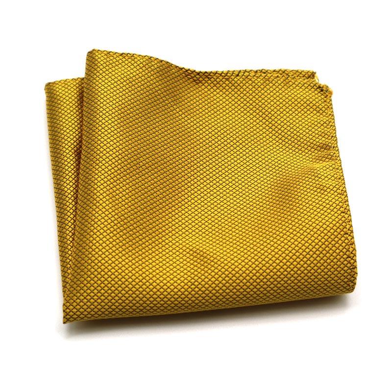 Luxury Men's Handkerchief Plaid Solid Color Hankies Polyester Hanky Business Pocket Square Chest Towel 21*21CM