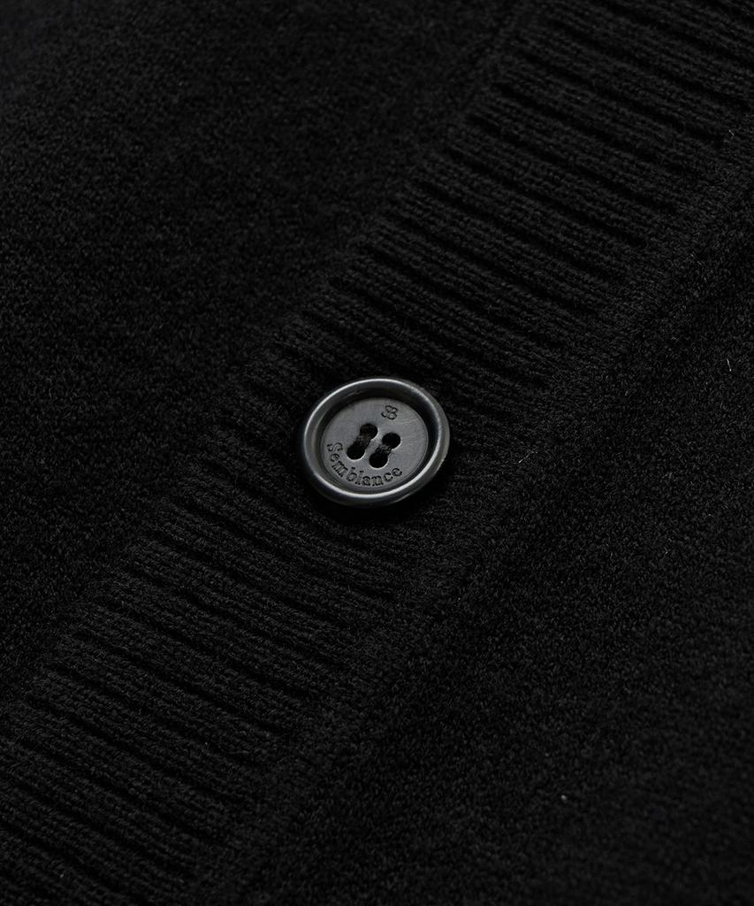 Ziosongzio Semblance Whole Garment Collarless Cardigan Black Zi2Kt801Bk