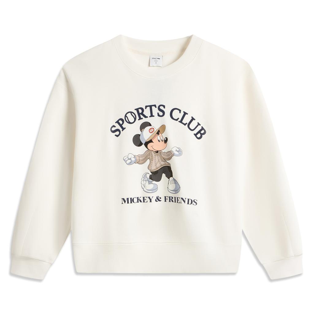 Li Ning X Disney Mickey Series Simple Versatile Comfortable Loose Casual Sports Sweatshirt Women sweatshirt AWDVD44-1