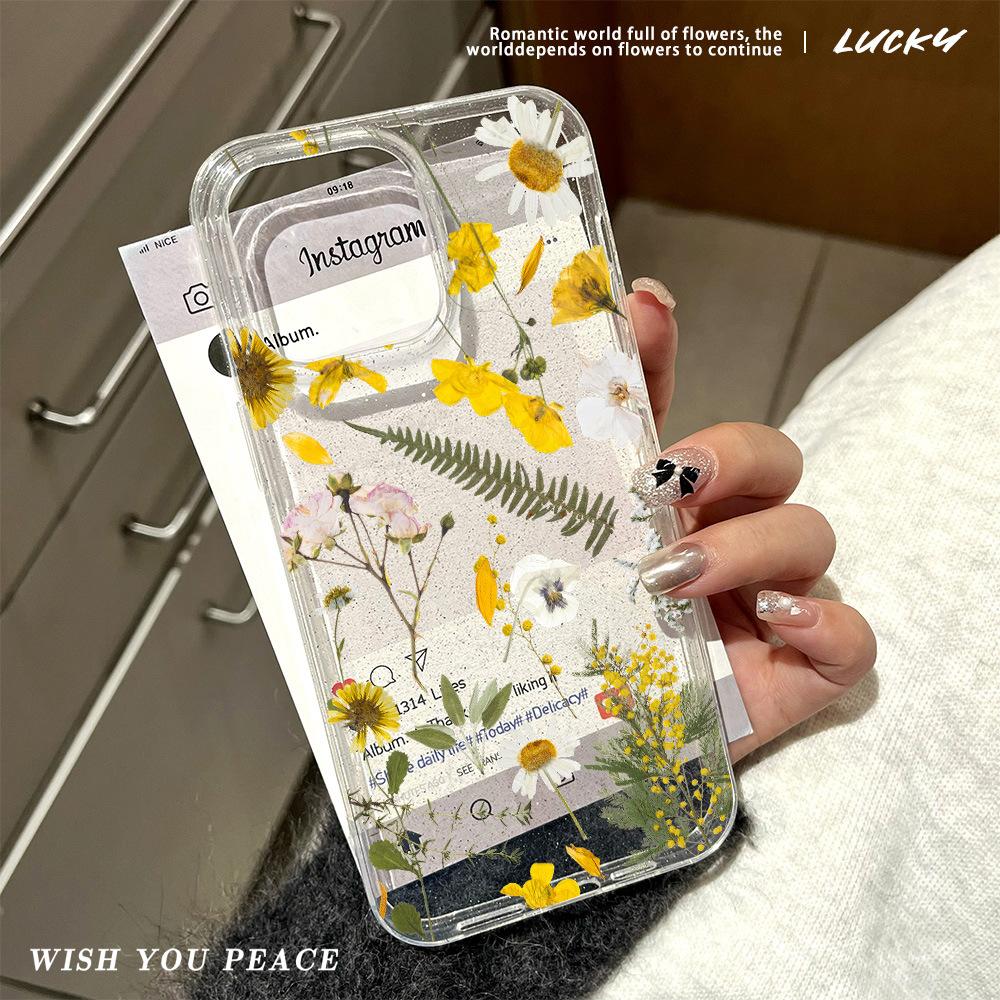 Large Hole Flash Powder Soft Shell Suitable for Apple 16 Mobile Phone Case IPhone 15 Protective Case 14promax Transparent 13pro