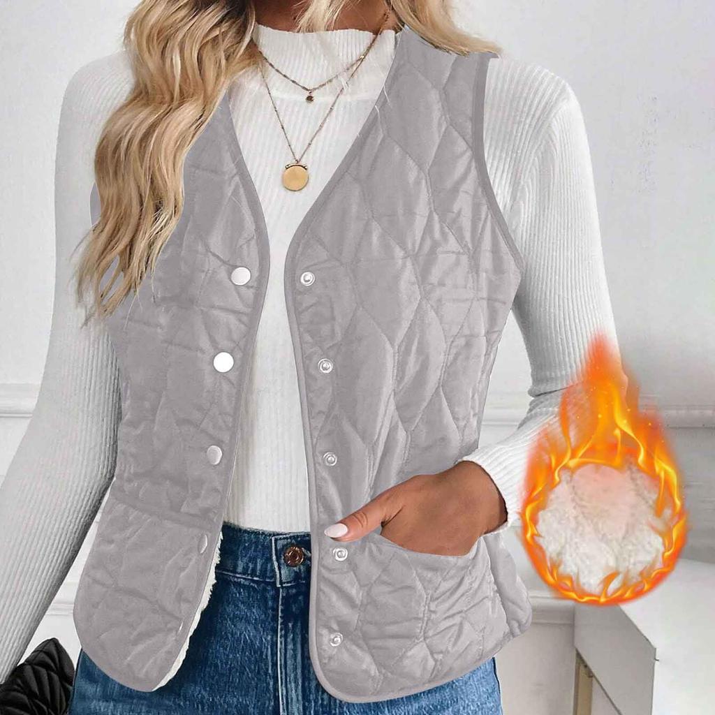 Fashionable Women's Cotton Vest, Thin And Slim Short Cold-proof Warm Vest