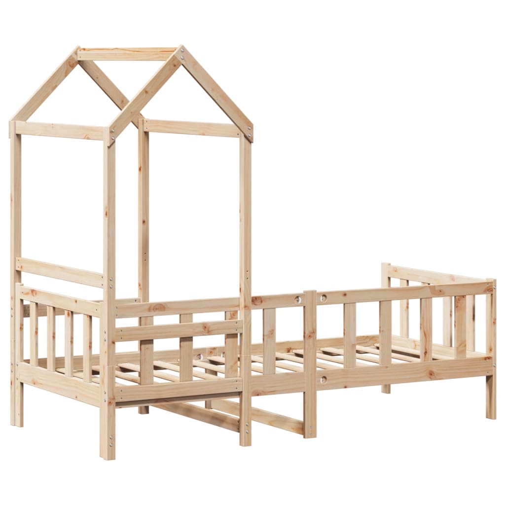 Daybed with Canopy 80 X 200 Cm Solid Pine Wood