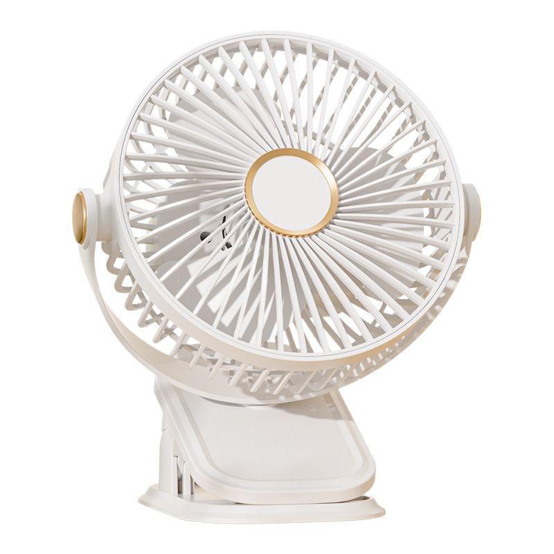 Dual-Use Ultra-Quiet USB Fan: Portable Clip-On for Dorm or Office, Rechargeable and Plug-In