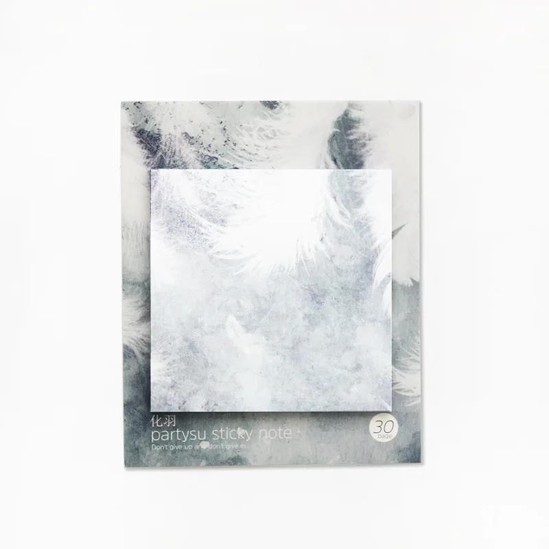 

Сакура Гибискус Чернила Живопись Заметки Липкий Мрамор Изысканный Дизайн Блокнот Канцелярские Товары Офис Школьные Принадлежности Feather