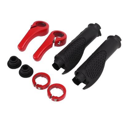 Bike Handlebar Grips Ergonomic Design Non Slip Comfortable Durable Rubber Horn GripRed