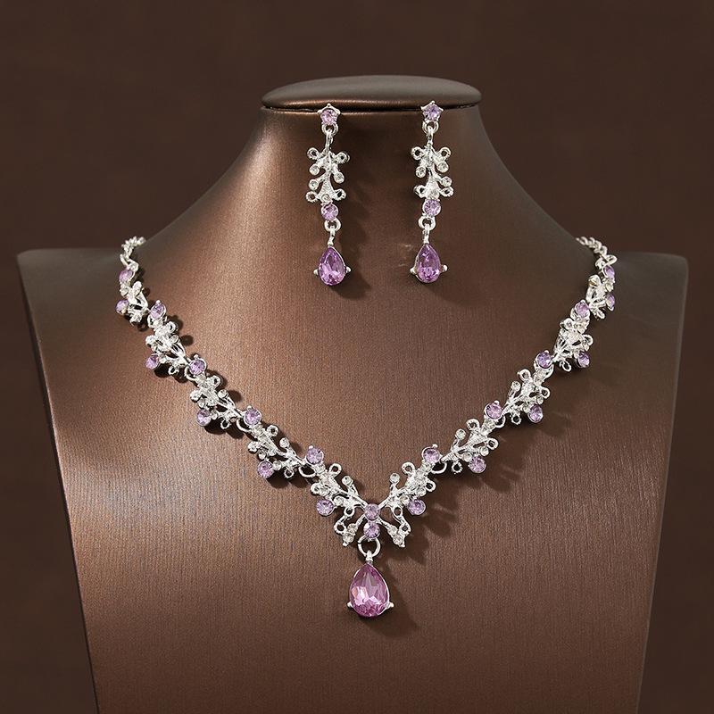 Vintage Black Sparkly Bridal Necklace & Earring Set for Weddings & Parties