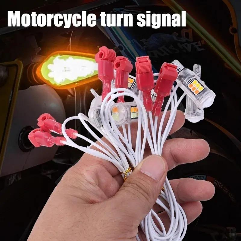 Motorcycle High Brightness T10 Indicator Light Bi-colour Turn Signal Light T15 2835 16led W5W Tail Lights Bulb Running Lamp