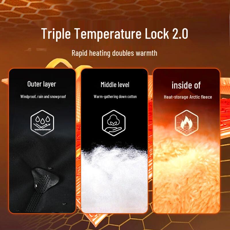 Jeanswest Men's Triple-Proof Padded Stand-Collar Winter Jacket