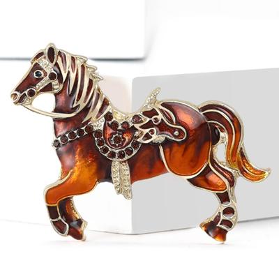 Sturdy Alloy Chinese Zodiacs Horse Brooch for Fashion Accessories and Special Occasions