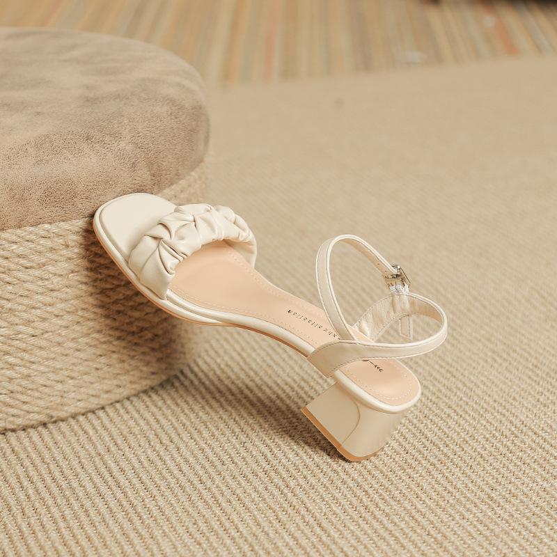 Women's Low Heels Square Open Toe Ankle Strap Shoes Block Chunky Heeled Strappy Sandals Comfortable Summer Wedding Party Dress Pumps Shoes for Women