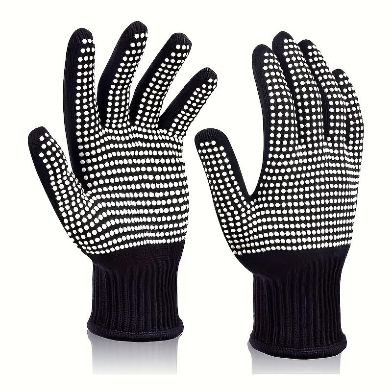 

1 pair Double-sided Bead Gloves Hair PVC Double-sided Bead Non-slip Gloves Curly Straight Hair Professional Gloves Woven Fabric with More Durable Wear