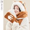 JIUMU Women's 3-in-1 Scarf, Hat, and Gloves Set