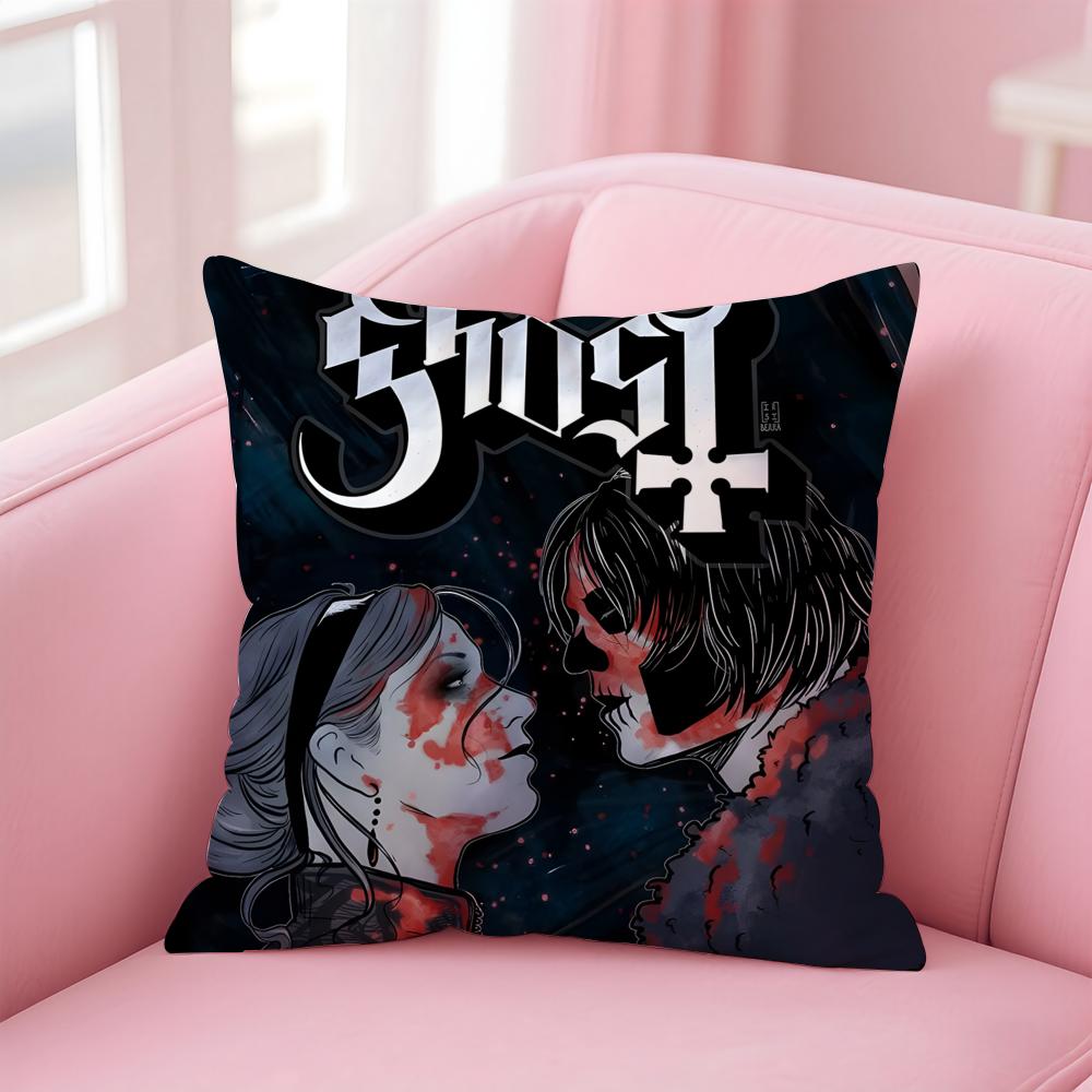 Band G-Ghost Cushion Cover Comfortable Reversible Pillow Cover Ideal for Car Sofa Bedroom & Beyond