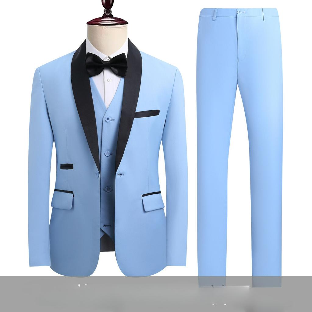 Men's Business Casual Suit Suit Men's Wedding Groom Dress Slim Suit Men