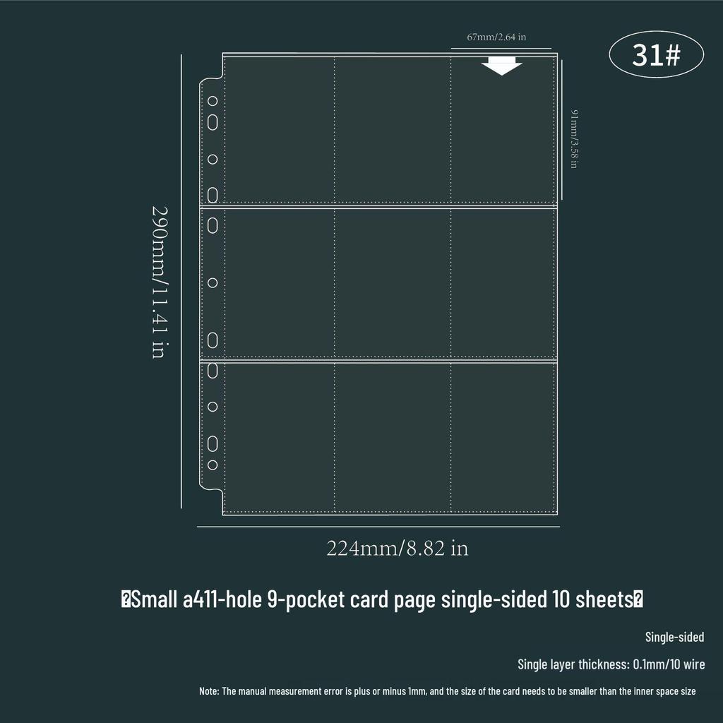 A4 Loose-Leaf Album Supplement Pages: Single, Double, Quad, and Nine-Pocket PP Card and Photo Storage