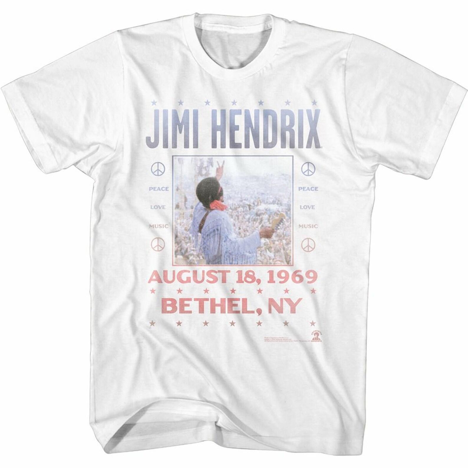 Jimi Hendrix Woodstock White Adult T-Shirt 3XL