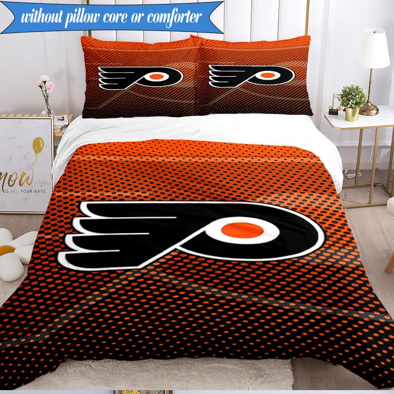 3PCS Flyers Hockey Team Bedding Set,Including 1pc Duvet Cover And 2pcs Pillowcases Perfect for Bedroom, Dormitory, Fan Christmas gift