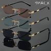 3pcs Trendy Rimless Rectangle Sunglasses Frameless Fashion Shades Punk Sunglasses Gradient Men Women UV400 Eyewear Driving