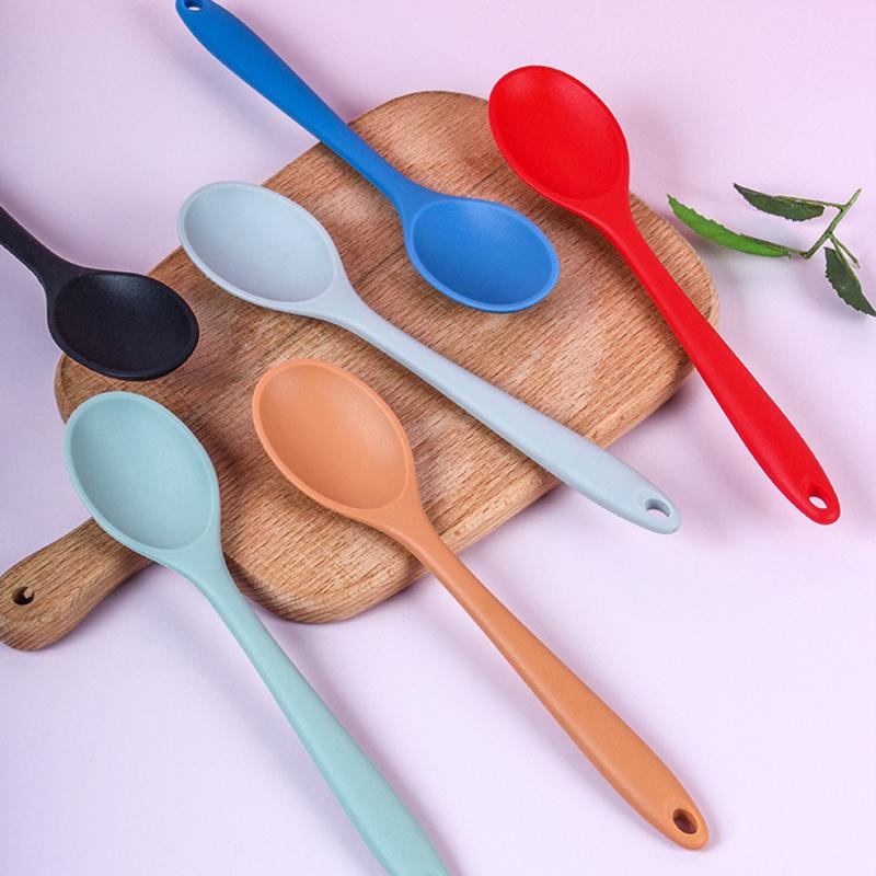 1pc Small Silicone Spoon High Temperature Resistant Soup Spoon Mixing Spoon Salad Spoon Kitchen Utensils Accessories4