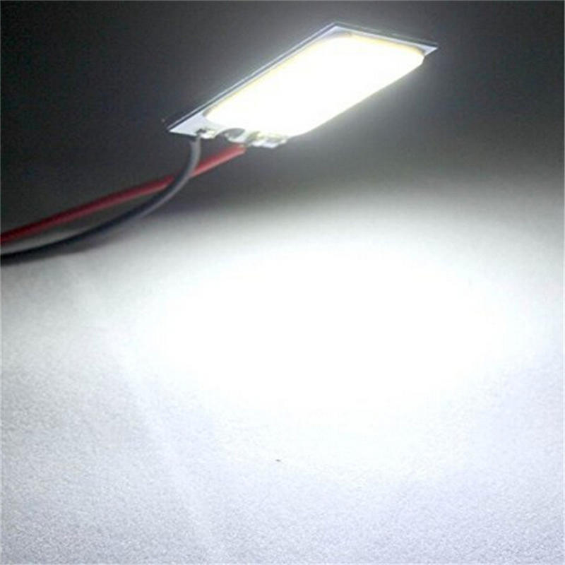 1Pc 18-Led Cob Car Interior Dome Plate Lights White Bulb Ba9S T10 Festoon 12V