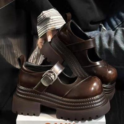 Niche Design Thick-soled Single Shoes, New Mid-heeled High-end Marfried Street High-value Lizhen Shallow-mouth Shoes