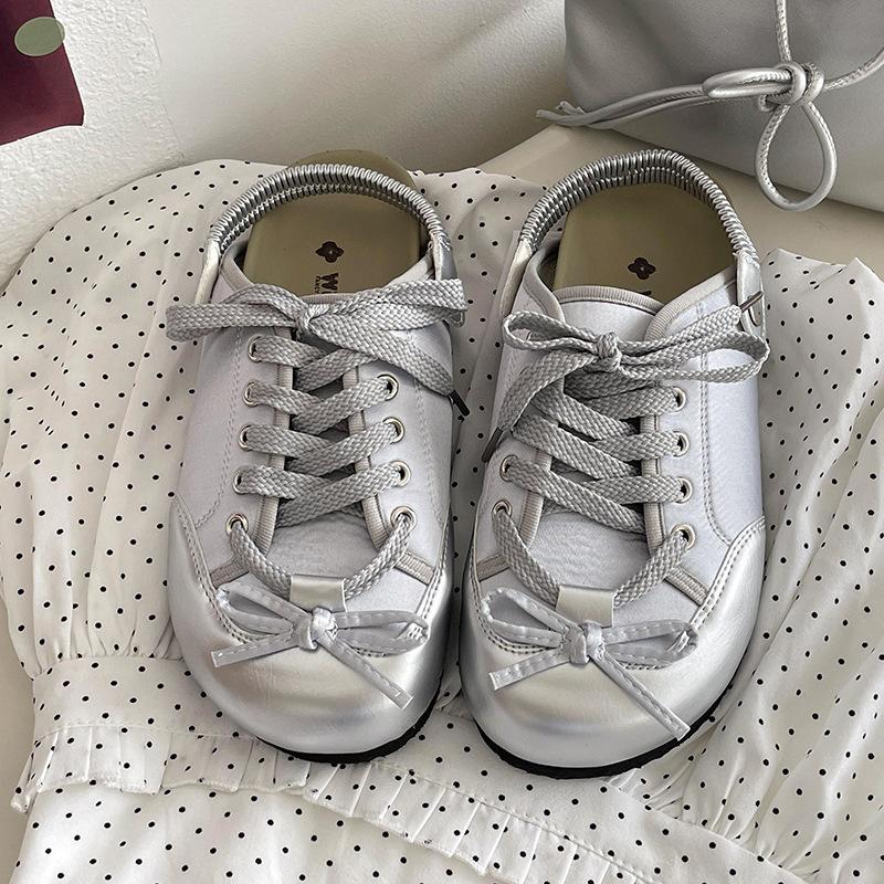 

Нові жіночі тапочки, модні сандалі на плоскій підошві, повсякденні кросівки, легкі жіночі туфлі в стилі ретро Zapatos Mujer 2024 Tendencia 40 срібний