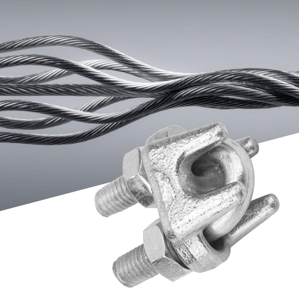 5 pcs Stainless Steel Clamp Wire Rope Clip Cable Clamp Fastener Silver (M6)